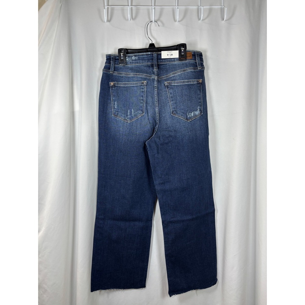 Judy Blue Womens High Waist Wide Leg Distressed Dark Wash Jeans 9/29 NEW - Picture 3 of 4